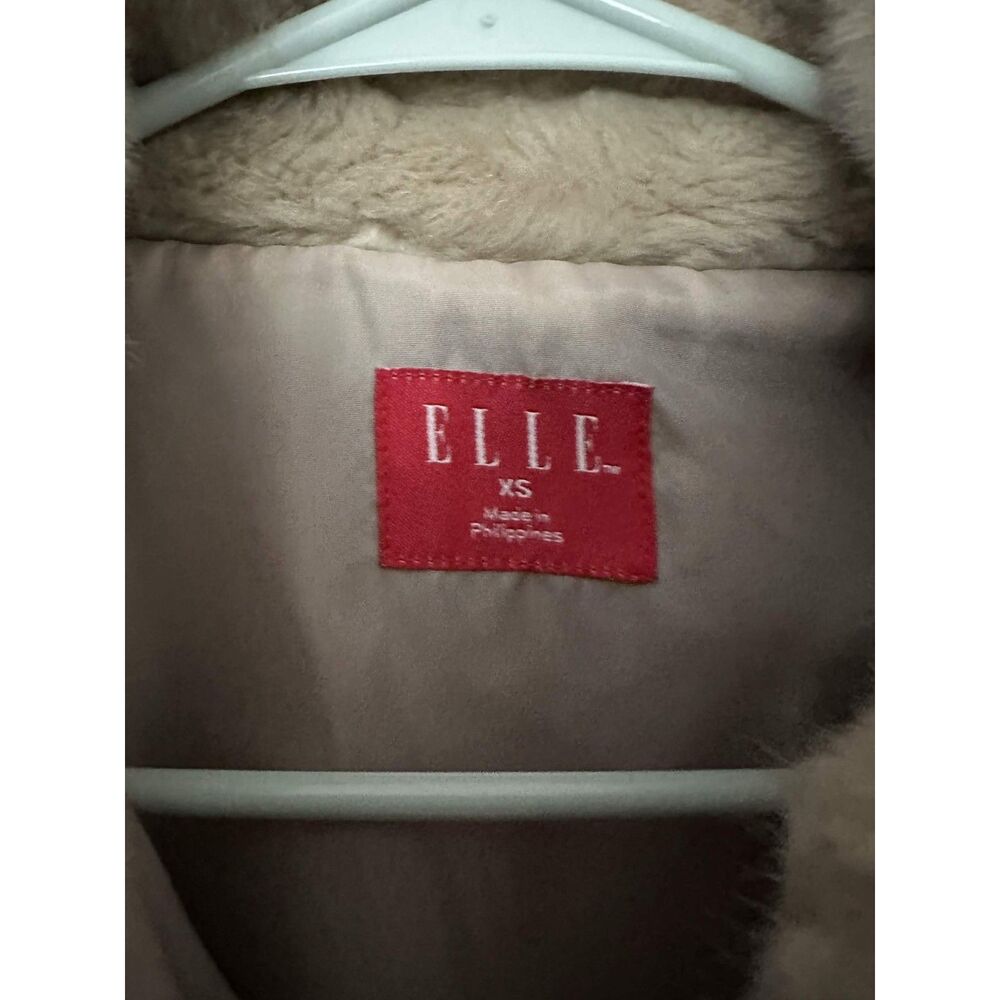 ELLE Faux Fur Vest Women's XS Beige/Taupe - Picture 4 of 5